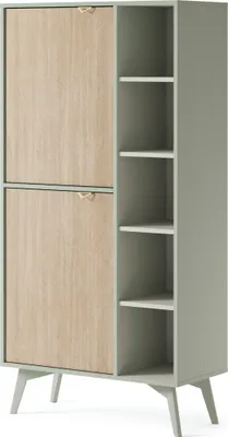 Obrázok produktu pre Regál s dvierkami MEDEA - eukalyptus / jedľa