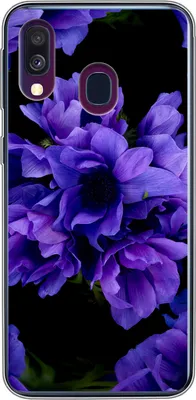 Produktbild von MuchoWow® Handyhülle Schutzhülle Hülle für Samsung Galaxy A40 Muster - Blumen - Lila Silikon Softcase Handy Hülle - Handy-Tasche