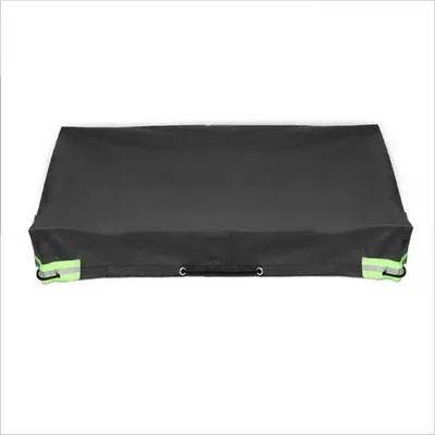 Produktbild von Anhängerplane wasserdicht 208 x 114 x 9 cm schwarz 420D Oxford mit reflektierenden Streifen