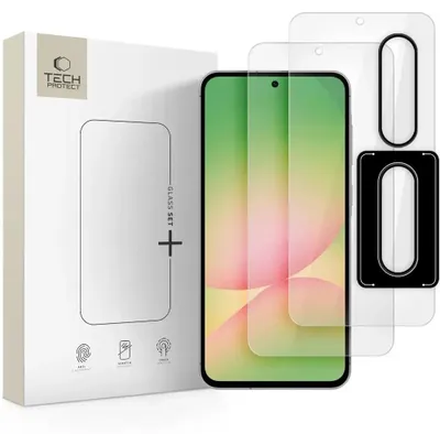 Obrázok produktu pre Sklenená sada Tech-Protect Glass+ z tvrdeného skla pre Samsung Galaxy A36, A56 5G - priehľadná