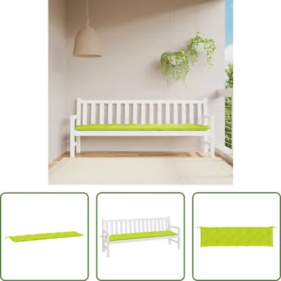 Imagen del producto de Cojín para banco de jardín, color verde claro, 200x50x7 cm, fabricado en tejido Oxford