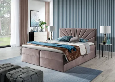 Produktbild von Kontinentales Bett 160x200 IVANA 4 – rosa + Gratis-Topper