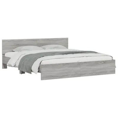 Produktbild von "im Sonderangebot"Bettgestell - CLORIS - Doppelbett - Robust und langlebig - mit Kopfteil Grau Sonoma 200x200 cm - Einfache Montage -  - DEMöbel2063196