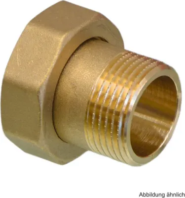 Produktbild von Messing Anschlussverschraubung flachdichtend, 3/4" AG x 1" IG