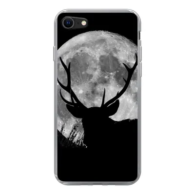 Produktbild von MuchoWow® Handyhülle Schutzhülle Hülle für iPhone 8 Hirsch - Mond - Nacht Silikon Softcase Handy Hülle - Schutzhaube