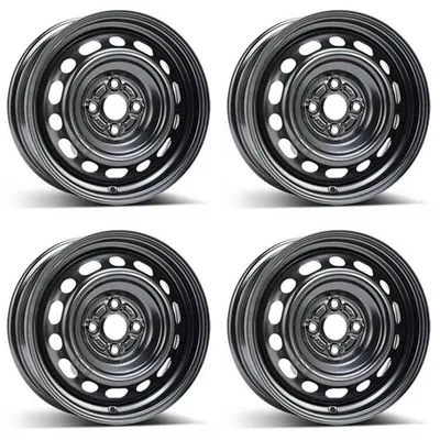 Productafbeelding van 4 stalen velgen, 5.5Jx15 inch, ET40, 4x100 boutgaten, geschikt voor Mazda 2. Set van 4