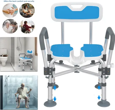 Produktbild von LARS360 Výškovo nastaviteľné sedadlo do sprchy Stolička do sprchy Ergonomická nastaviteľná stolička do vane Stolička do vane Nekĺzavá hliníková stolička do sprchy Sedadlo pre seniorov Tehotné ženy