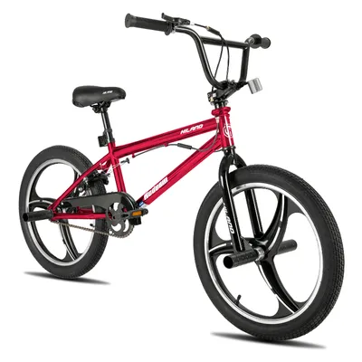 Produktbild von HILAND 20 Zoll Kinder BMX Fahrrad mit 3 Speichen, für Jungen Mädchen ab 7-13 Jahre alt, Rot