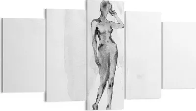 Produktbild von Bild auf Leinwand - Leinwandbild - 5 Teile - Nacktheit Frau Körper - 160x85cm - Wand Bild - Wanddeko - Wandbilder - Leinwanddruck - Bilder - Wanddekoration - Leinwand bilder - Wandbild - EA160x85-5075