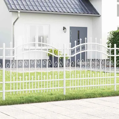 Zdjęcie produktu dla Maison Exclusive - Ogrodzenie ogrodowe KAMPEN, 240 x 140 cm, stal malowana proszkowo, kolor biały