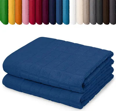 Produktbild von DOPPELPACK Duschvorleger 50 x 70cm Badvorleger Vorleger Badematte Badteppich 100% Baumwolle, Farbe: Blau