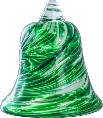 Produktbild von Weihnachtsglocke aus Glas, mundgeblasen, farbenfroh, zum Aufhängen, für Weihnachtsbaum, Garten, Terrasse oder Fenster