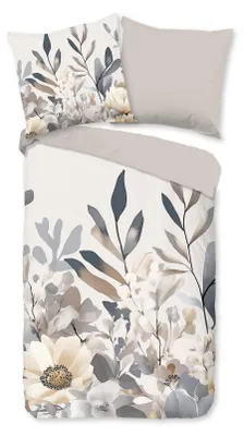 Productafbeelding van Good Morning Dekbedovertrek "Arlena" - Grijs - (155x220 cm) - 100% Katoen
