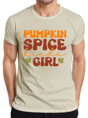 Productafbeelding van Pompoenkruiden-stijl dames T-shirt, herfst, pompoenliefhebber, bladeren, natuur, maat XL