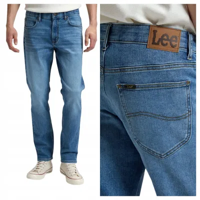 Produktbild von Lee | Herren Jeans Daren Zip Fly Ernie Straight Fit Blau Baumwolle Stretch W36 L30 Denim Hose 5-Pocket klassisch bequem Freizeit Alltag Casual