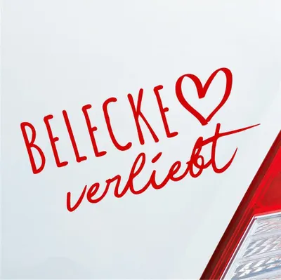 Produktbild von Auto Aufkleber Belecke verliebt Herz Stadt Heimat Liebe Car 19x9 cm Rot Sticker Heckscheibenaufkleber
