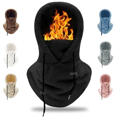 Produktbild von Winter Sturmhaube Fleece Kapuze Schal Balaclava Schwarz Einheitsgröße