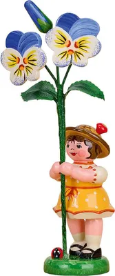 Produktbild von Blumenkind Mädchen mit Hornveilchen (11cm) von Hubrig Volkskunst