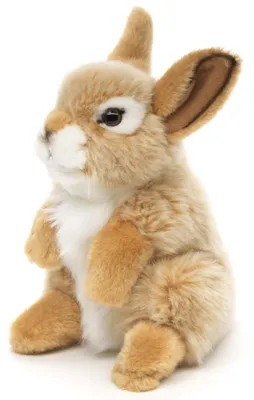 Zdjęcie produktu dla Uni-Toys - Zając stojący (beżowy) - 18 cm (wysokość) - Zając z pluszu - Pluszowa zabawka