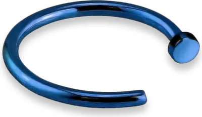 Produktbild von viva-adorno 0,8mm Nasenring Nasenpiercing Piercing Hoop Ring Chirurgenstahl 316L in verschiedenen Farben Z504,blau