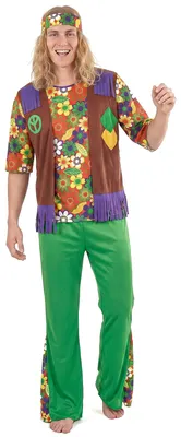 Obrázok produktu pre Hippie kostým pre mužov v zelenej farbe - XL
