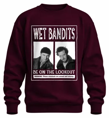 Produktbild von Feuchte Banditen Kevin Allein Zu Haus Ugly Christmas Sweater Sweatshirt Pullover, Burgundy, XL