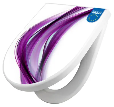 Produktbild von WC Sitz mit Absenkautomatik D Form Motiv Violet Element [TDW3 10146]