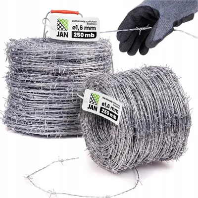 Produktbild von Stacheldraht - 1,6 Mm - 250 M - Scharf - Zweidrahtiger Stacheldraht
