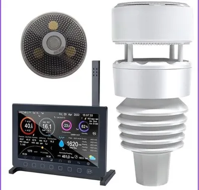 Image de Station météo pour l'intérieur et l'extérieur - Capteur extérieur sans fil - Prévisions météorologiques - Vent et pluie - Radiocommandé