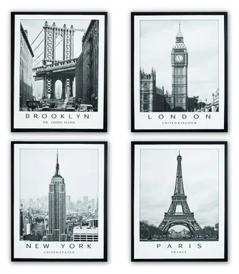 Immagine prodotto di Set di 4 quadri su tela raffiguranti città del mondo