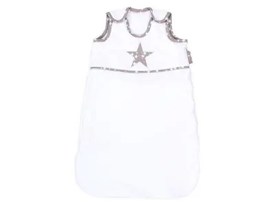 Produktbild von babybay Schlafsack Organic Baumwolle, weiß Applikation Stern taupe Sterne weiß