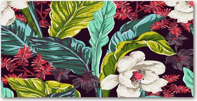 Produktbild von Tulup® Leinwandbild -100x50 cm - Wandkunst - Drucke auf Leinwand - Leinwanddruck  - Blumen & Pflanzen - Mehrfarbig - Tropische Blumen