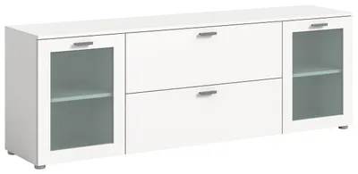 Produktbild von Xeno TV Tisch 2 Schubladen 2 Türen weiß.
