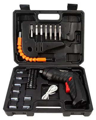 Obrázek produktu pro Sada akumulátorového šroubováku s napětím 3,6 V, obsahující 47 miniaturních šroubováků s USB konektorem a pouzdro