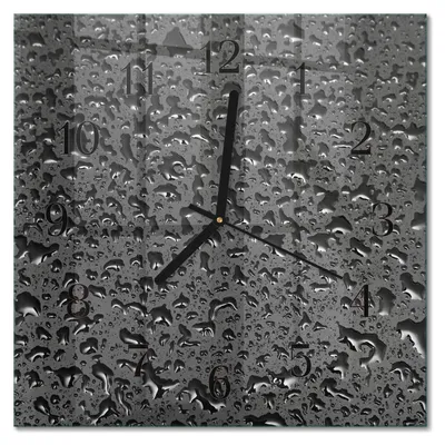 Produktbild von Tulup Glasuhr Wanduhr Küchenuhr Echt-Glas 30x30 cm Modern Dekorativ Geräuschlos Schwarzen Zeigern - Wassertropfen