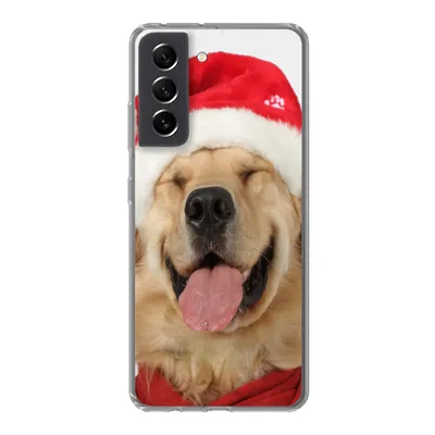 Produktbild von MuchoWow® Handyhülle Schutzhülle Hülle für Samsung Galaxy S21 FE Hund - Lustig - Lachen - Kinder - Jungen - Mädchen Silikon Softcase Handy Hülle - Mobiltelefonhülle