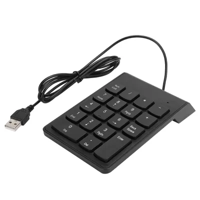 Obrázek produktu pro 18tlačítková kabelová USB klávesnice, digitální, mini, pro finanční účetnictví, numerická, rozkládací, stolní, černá