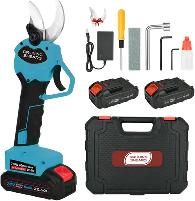 Image de Sécateur, sécateur sans fil, batterie, coupe-branches professionnel avec 2 batteries