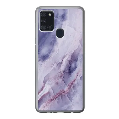 Produktbild von MuchoWow® Handyhülle Schutzhülle Hülle für Samsung Galaxy A21s Naturstein - Lila - Edelsteine und Mineralien Silikon Softcase Handy Hülle - Hartschale