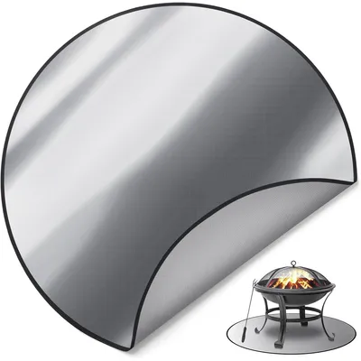 Produktbild von 92 cm runde Feuerfeste Matte Grill zum Schutz von Terrassen- und Rasenflächen, Hitzeschutz unter Grillmatte und Kaminteppichen