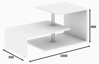 Image de Table basse en panneau de particules mélaminé blanc 100 x 46 x 50 cm