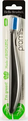 Produktbild von promis brush nachhaltige Zahnbürste aus nachwachsenden Rohstoffen | Bioplastik | weiche 6750 Borsten | recycelte Verpackung | Germany