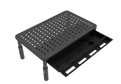 Produktbild von Monitorständer, Laptop Ständer, Schreibtisch Organizer, 3-stufige Höhenverstellung, Ergonomisches Design, Mit Schubladen