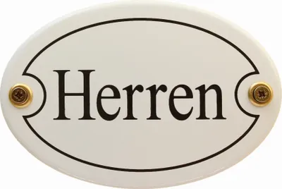 Produktbild von Emaille Türschild Herren weiss oval Emaille Toilettenschild Schild WC Klo