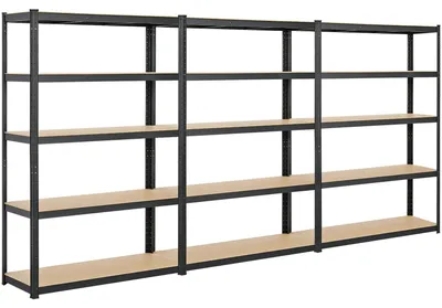 Productafbeelding van Opbergrek metaal - Kelderrek werkplaatsrek - Schroefloos - 175 kg per plank - Gepoedercoat