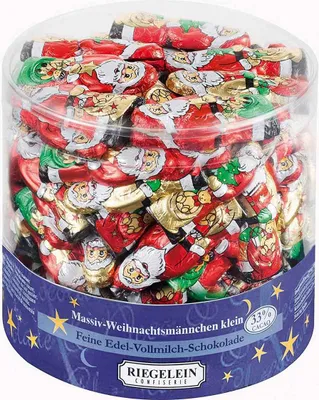Produktbild von Riegelein Massiv Weihnachtsmann klein aus Vollmilchschokolade 525g