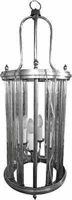 Produktbild von Casa Padrino Haengeleuchte Laterne Messing vernickelt mit Glas im Vintage Stil