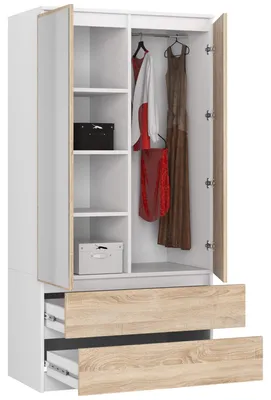 Obrázek produktu pro Šatní skříň se zrcadlem | Skříň | 2 dveře, rozměry: 90 x 180 x 51 cm