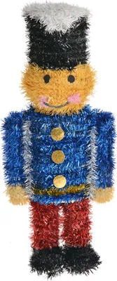 Image de Clayre & Eef Décoration de Noël Casse-noisette 15x7x36 cm Bleu Plastique