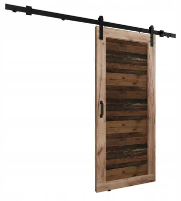 Produktbild von KierMoebel Schiebetür Komplettset LOFT ADIO 1 Eiche Craft Gold & Old Style 86x205x3,2 cm, Wohnzimmer Schiebetür